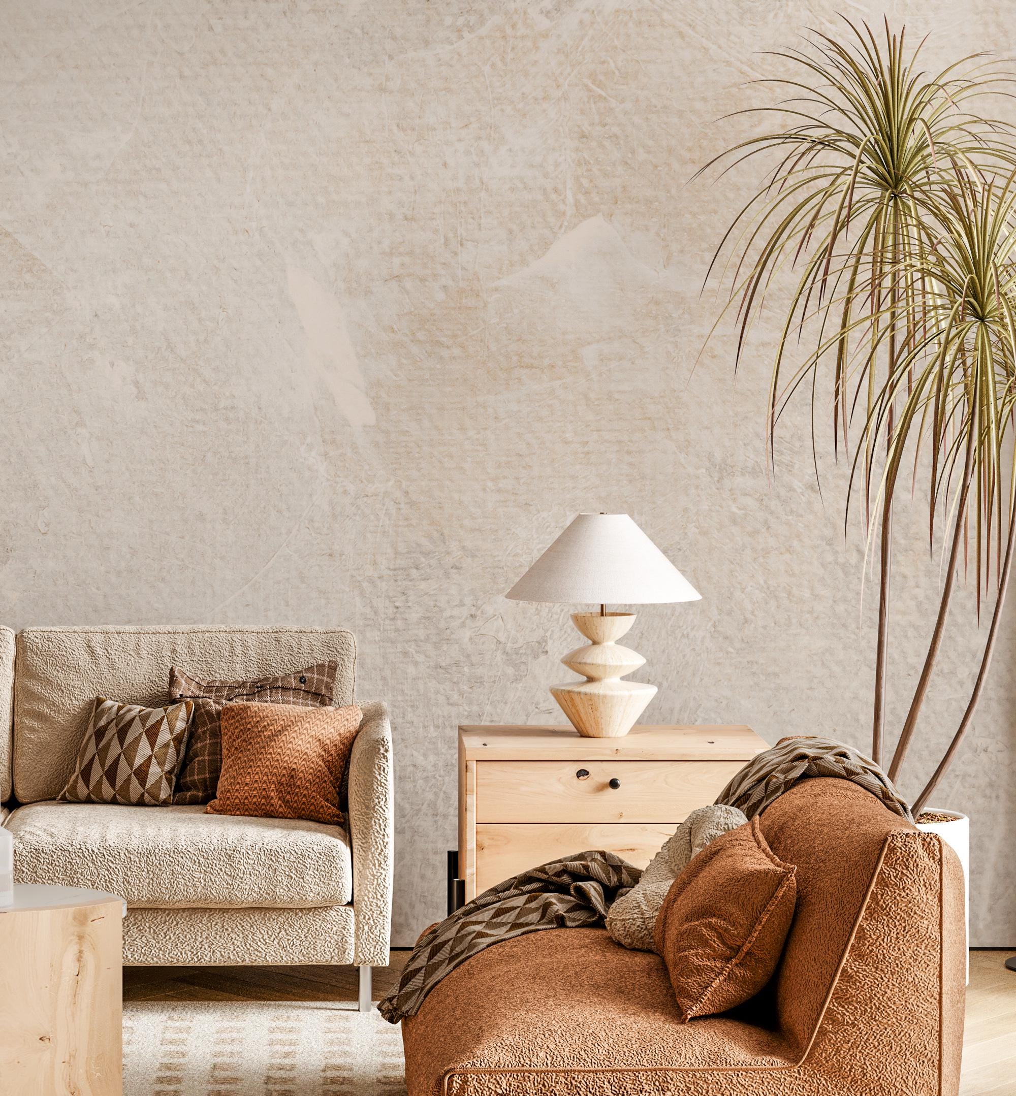 Beige Concrete Wallpaper, Limewash Wallpaper, Peel and Stick Wallpaper, Texture Mural Wallpaper, Home Decor, Living Room