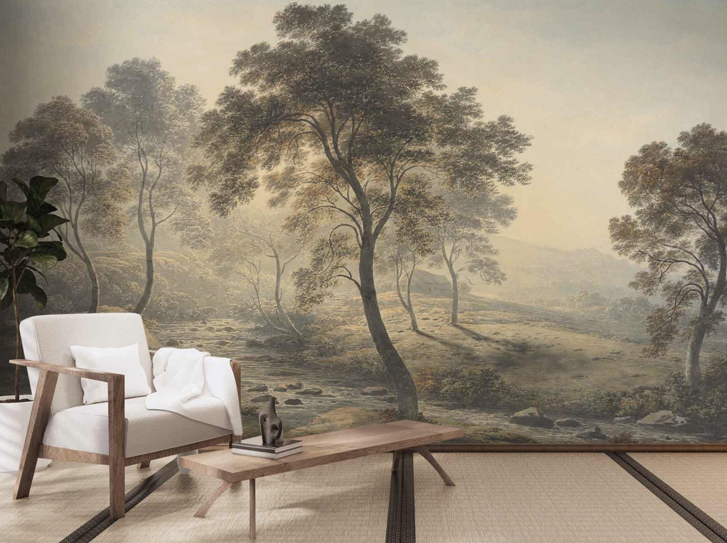 Big Tree and River Landscape Wall Mural