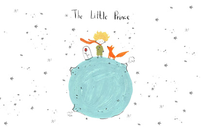 Little Prince Wallpaper, Peel and Stick Mural, Wall Decoration Removable Mural, For Kids Wallpaper , Nursery Wall Decor, Newborn Baby Mural