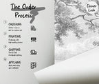 Vintage Forest Wallpaper Mural: Black and White Landscape, Trees (Peel and Stick) - View 5