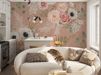 Floral Wallpaper: Big Rose Peel and Stick Wall Mural - View 2