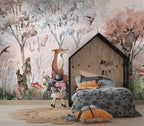 Woodland Animals Peel and Stick Wallpaper, Kids Forest Nursery Mural, Renter Friendly Decor - View 6