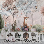 Woodland Animals Peel and Stick Wallpaper, Kids Forest Nursery Mural, Renter Friendly Decor - View 5