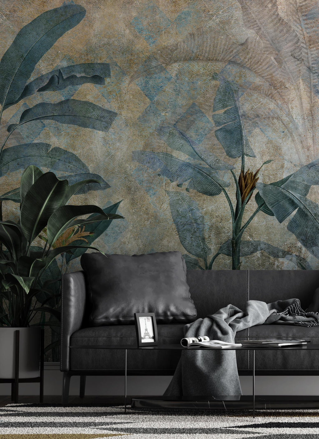 Tropical Palm Tree Wallpaper: Peel and Stick Jungle Wall Mural, Customizable - View 2