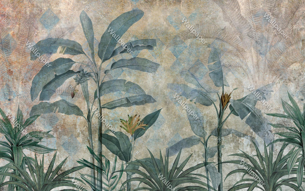 Tropical Palm Tree Wallpaper: Peel and Stick Jungle Wall Mural, Customizable - View 6