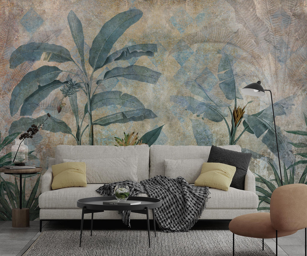 Tropical Palm Tree Wallpaper: Peel and Stick Jungle Wall Mural, Customizable - View 4