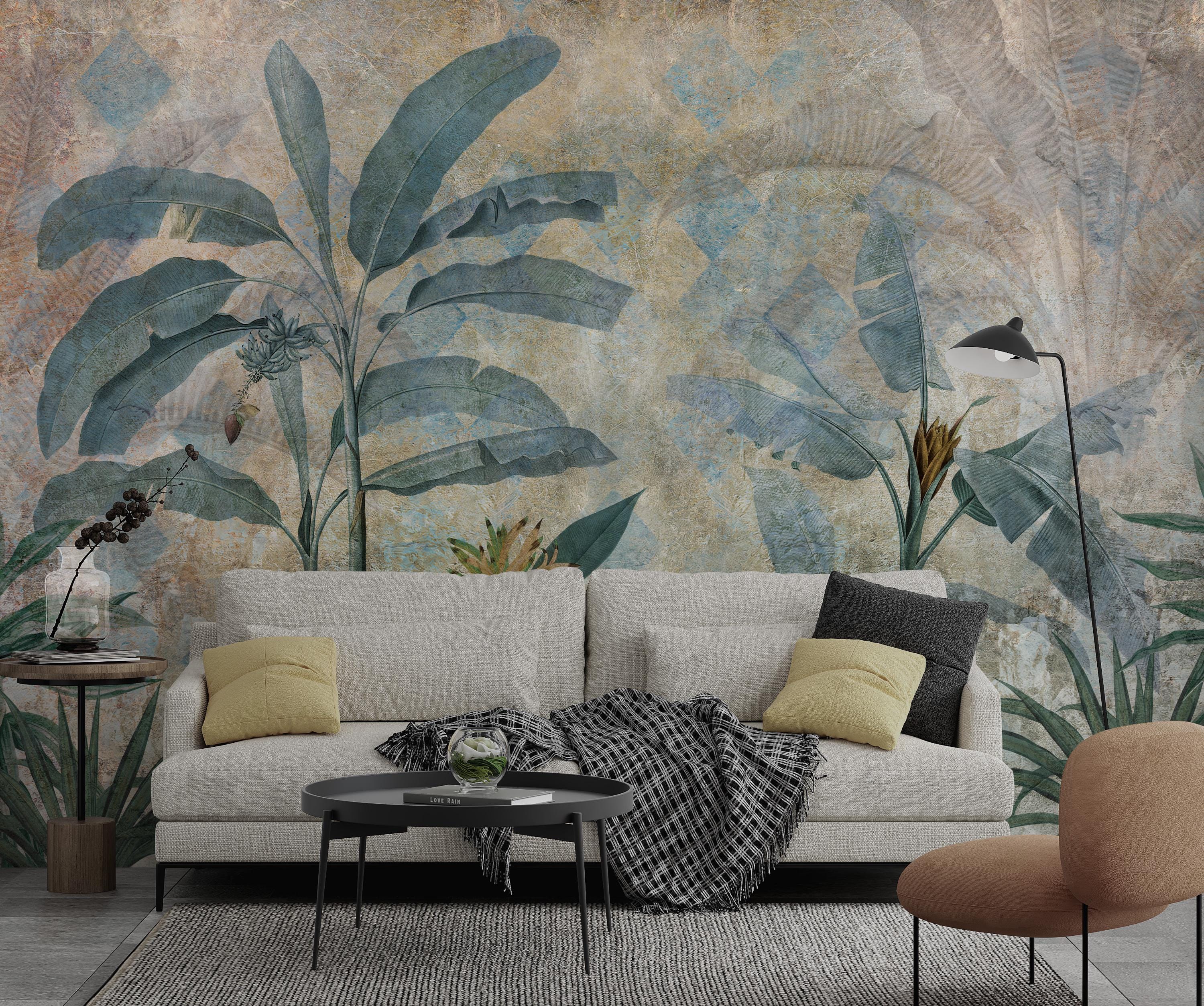 Tropical Palm Tree Wallpaper: Peel and Stick Jungle Wall Mural, Customizable - View 4