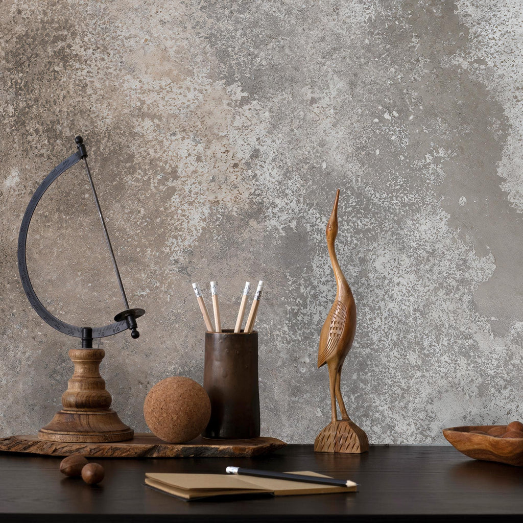 Concrete Texture Wallpaper: Stucco Look Wall Mural, Peel and Stick - View 3