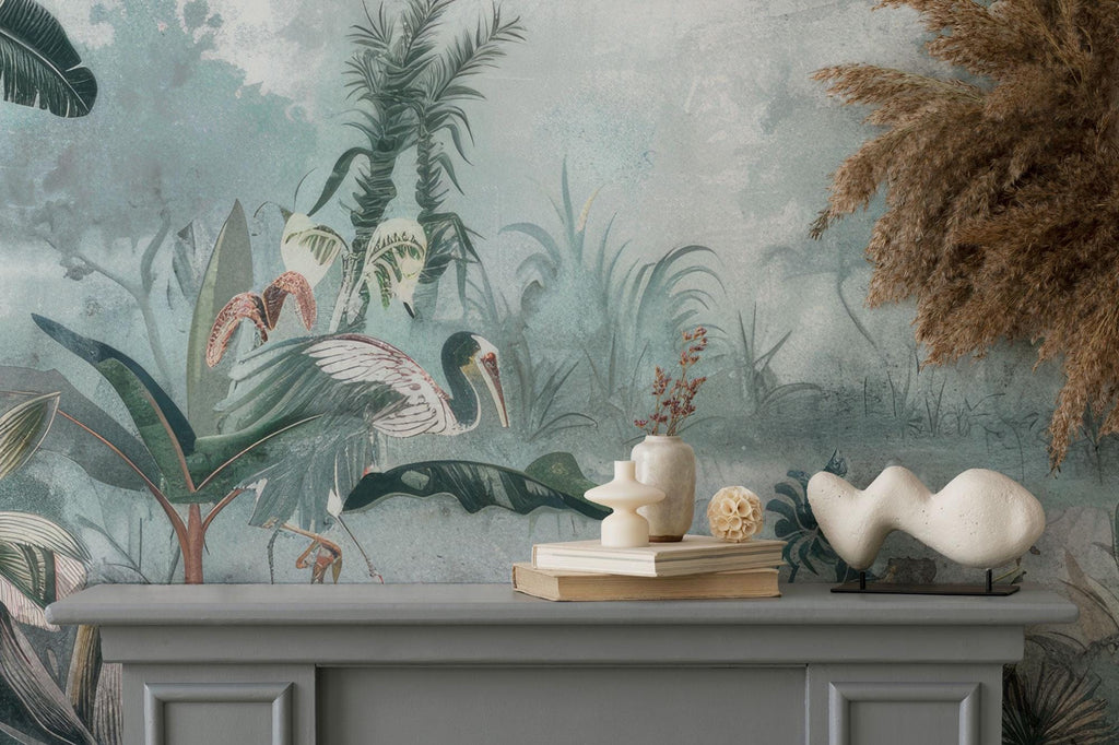 Tropical Rainforest Wallpaper: Peel and Stick Floral Wall Mural - View 3