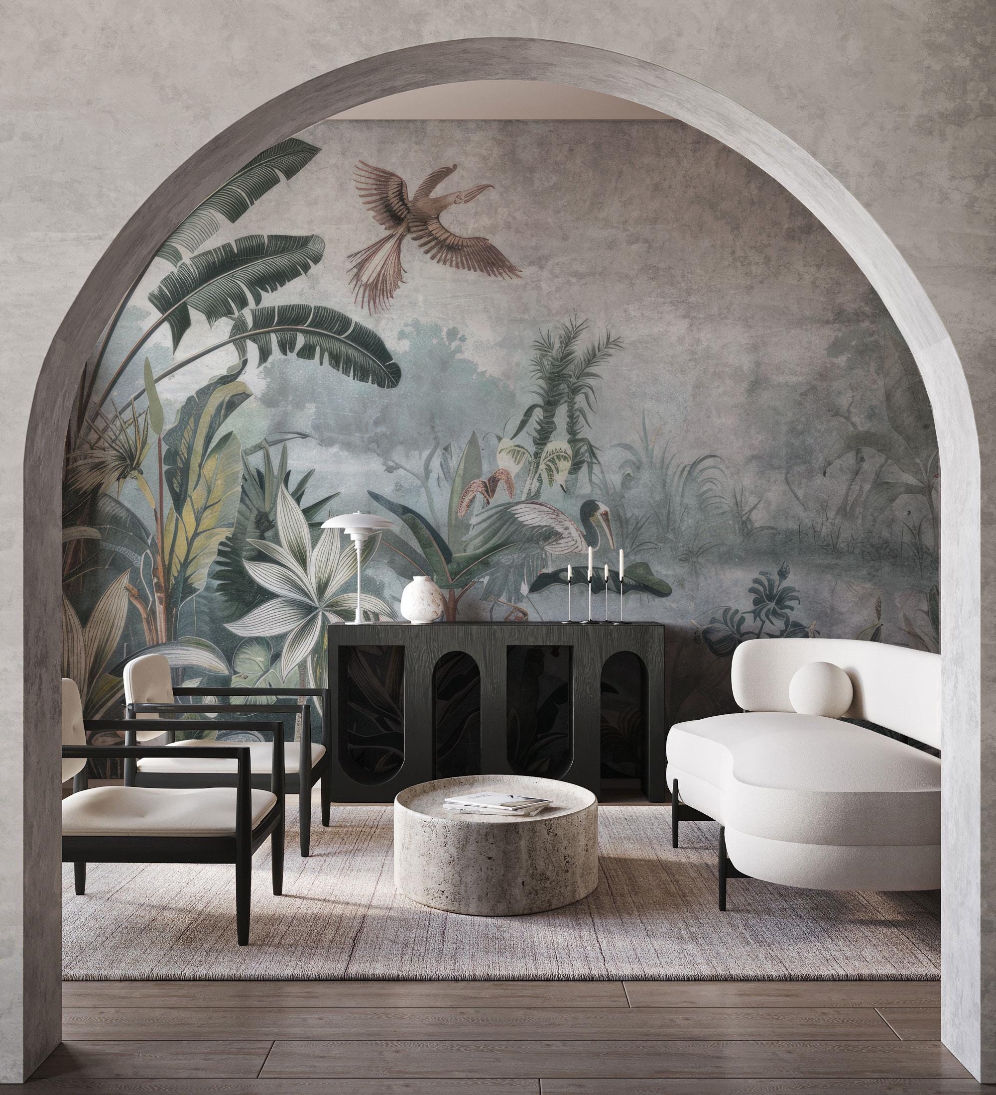 Tropical Rainforest Wallpaper: Peel and Stick Floral Wall Mural - View 4