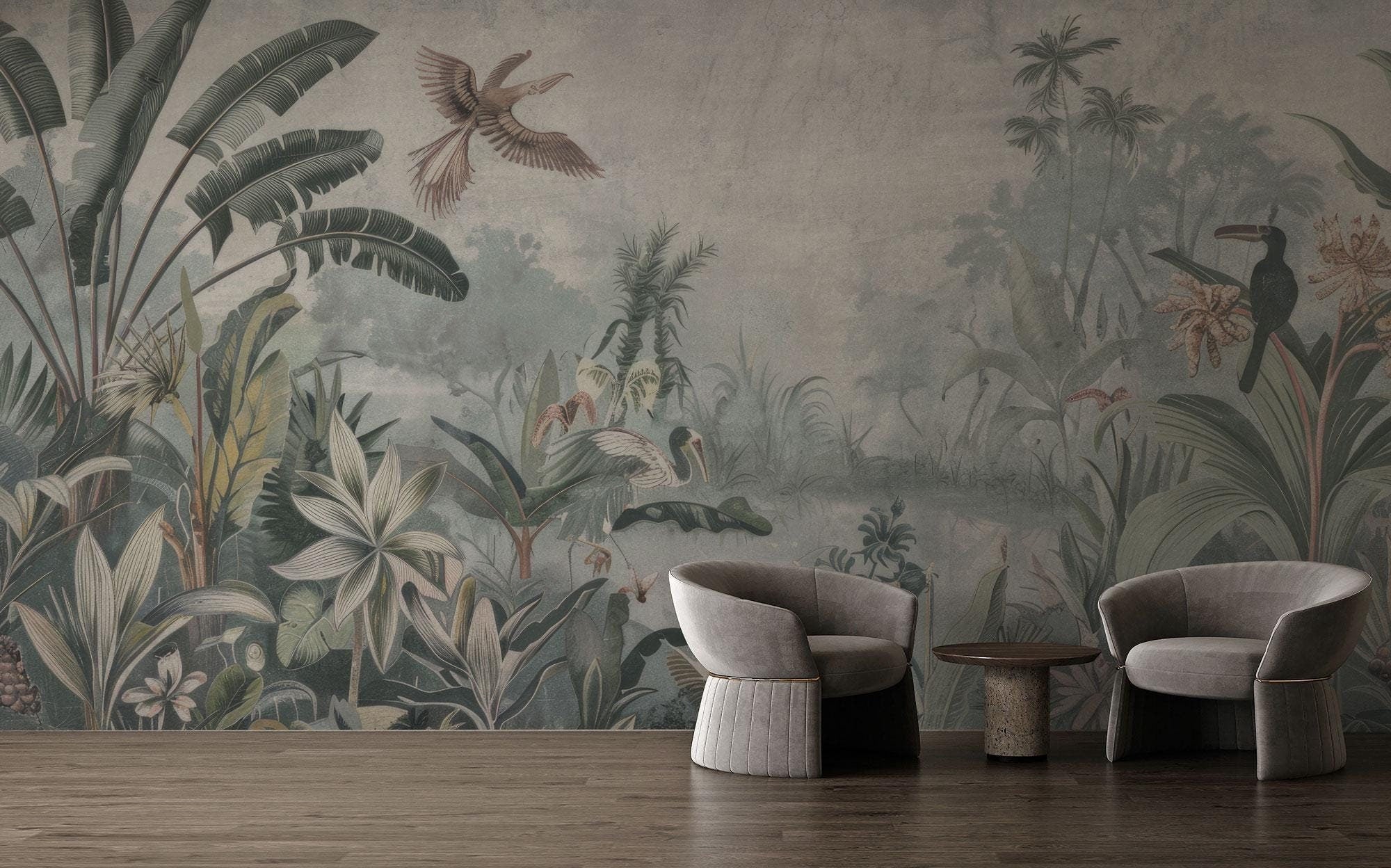 Tropical Rainforest Wallpaper: Peel and Stick Floral Wall Mural