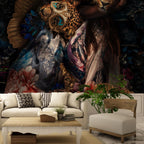 Black Women and Leopard Peel and Stick Wallpaper: Rose Wall Mural - View 4