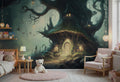 Magic Forest Kids Wallpaper: Fairy House Mural, Removable Self-Adhesive
