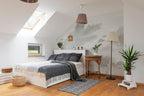 Gray Sky Clouds Peel and Stick Wall Mural: Minimalist Nursery Wallpaper - View 5