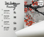 Red Floral Vines Wallpaper: Romantic Illustration, Peel & Stick Wall Mural - View 5
