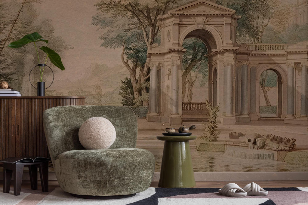 Victorian Landscape Wallpaper: 18th Century Scenic Wall Mural, Peel and Stick - View 5