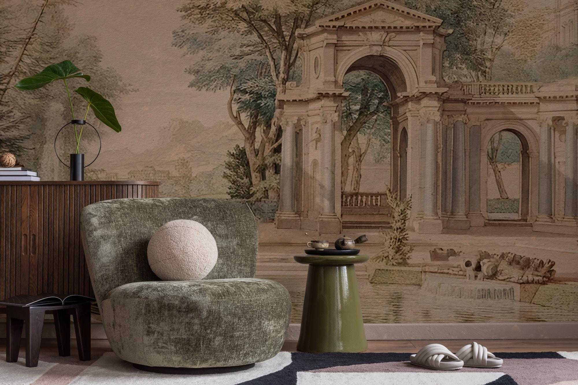 Victorian Landscape Wallpaper: 18th Century Scenic Wall Mural, Peel and Stick - View 5