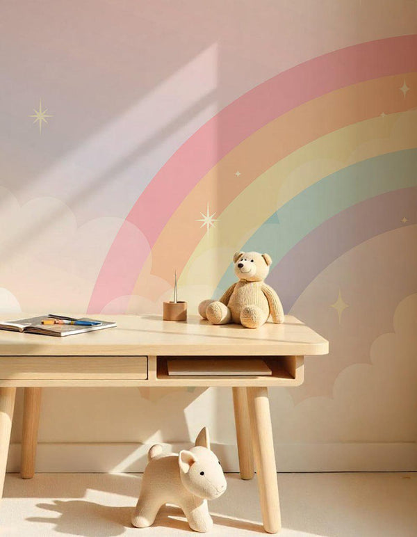 Rainbow Nursery Wallpaper: Peel and Stick Kids Room Decor