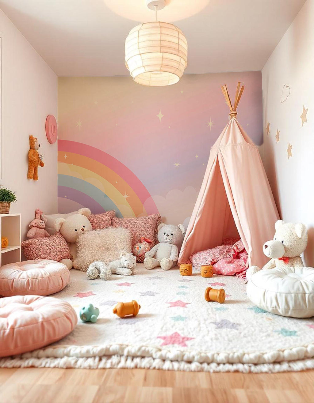 Rainbow Nursery Wallpaper: Peel and Stick Kids Room Decor - View 6