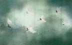 Crane Birds Peel and Stick Wallpaper: Vintage Wall Mural - View 5