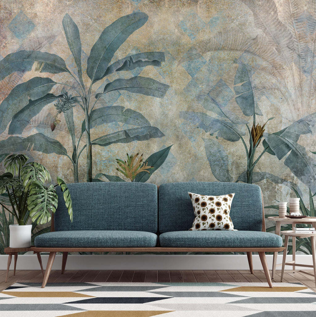 Tropical Palm Tree Wallpaper: Peel and Stick Jungle Wall Mural, Customizable - View 3