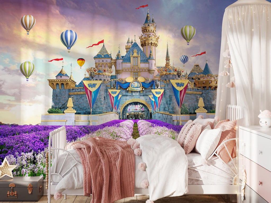 Disney Castle Wallpaper, Princess Nursery Decor, Peel and Stick
