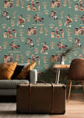 Rustic Cowboy Peel and Stick Wallpaper: Southwestern Home Decor