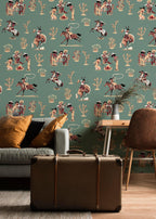 Rustic Cowboy Peel and Stick Wallpaper: Southwestern Home Decor