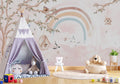 Pastel Rainbow Wallpaper: Whimsical Nursery Decor, Peel and Stick