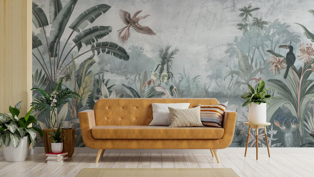 Tropical Rainforest Wallpaper: Peel and Stick Floral Wall Mural - View 5