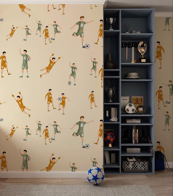 Soccer Kids Wall Mural: Peel & Stick Sports Wallpaper