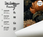 Dark Floral Wallpaper Mural: Abstract Peony, Bold Boho Decor - View 8