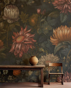 Dark Floral Wallpaper Mural: Abstract Peony, Bold Boho Decor - View 5