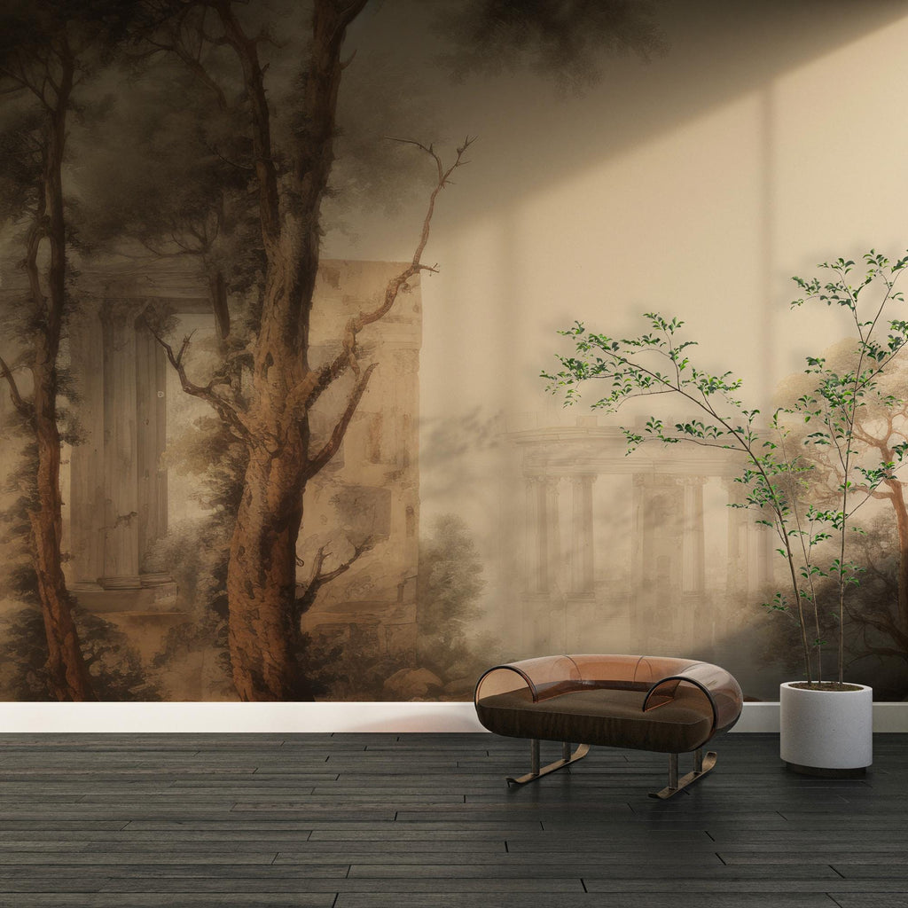 Ancient Rome Scenic Wallpaper Mural: Vintage Oil Painting Peel & Stick - View 3