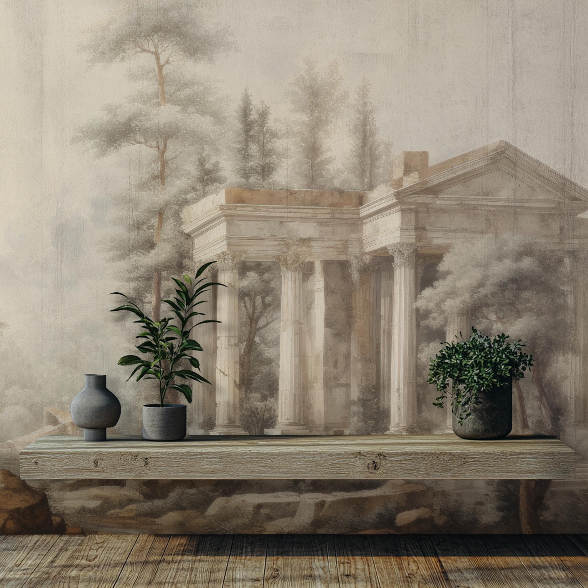 Ancient Rome Scenic Wallpaper Mural: Vintage Oil Painting Peel & Stick