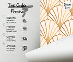 Gold Geometric Wallpaper: Seamless Peel and Stick Wall Mural - View 5
