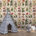 Mushroom Botanical Wallpaper: Beige Secret Garden Peel and Stick - View 6