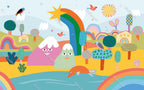 Colorful Rainbow Landscape Kids Room Wallpaper Mural - View 6