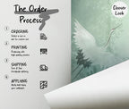 Crane Birds Peel and Stick Wallpaper: Vintage Wall Mural - View 6