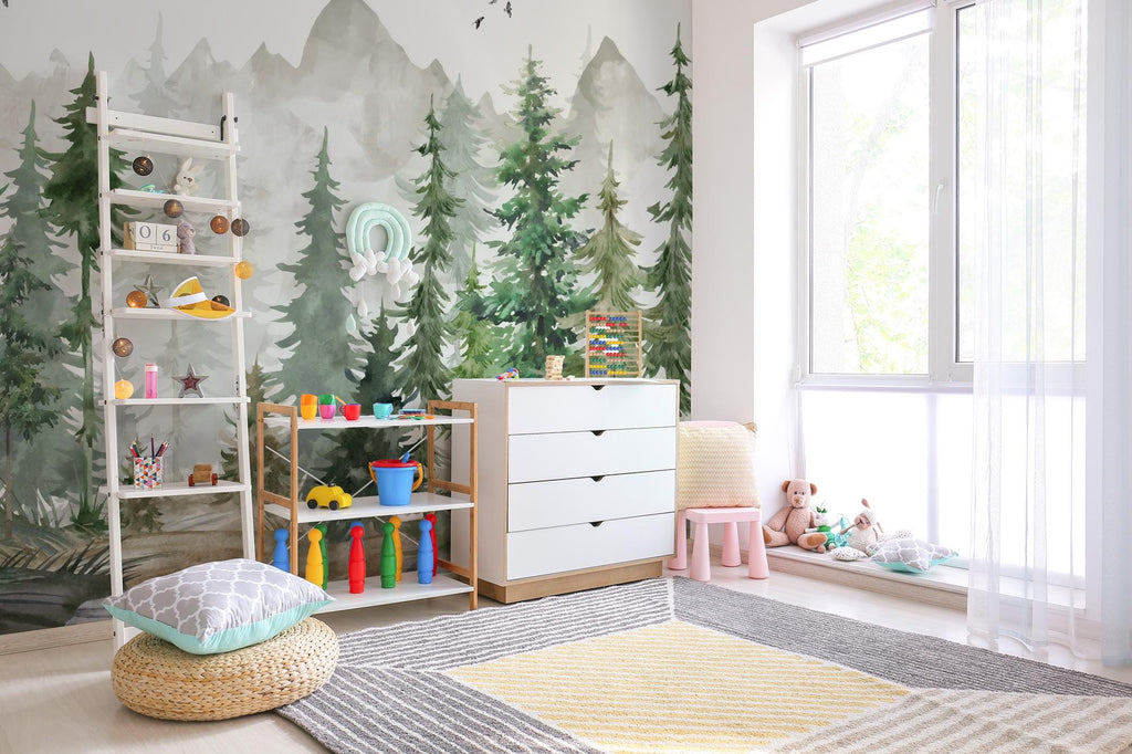 Forest Peel and Stick Wallpaper, Woodland Wall Mural, Kids Room Decor - View 6