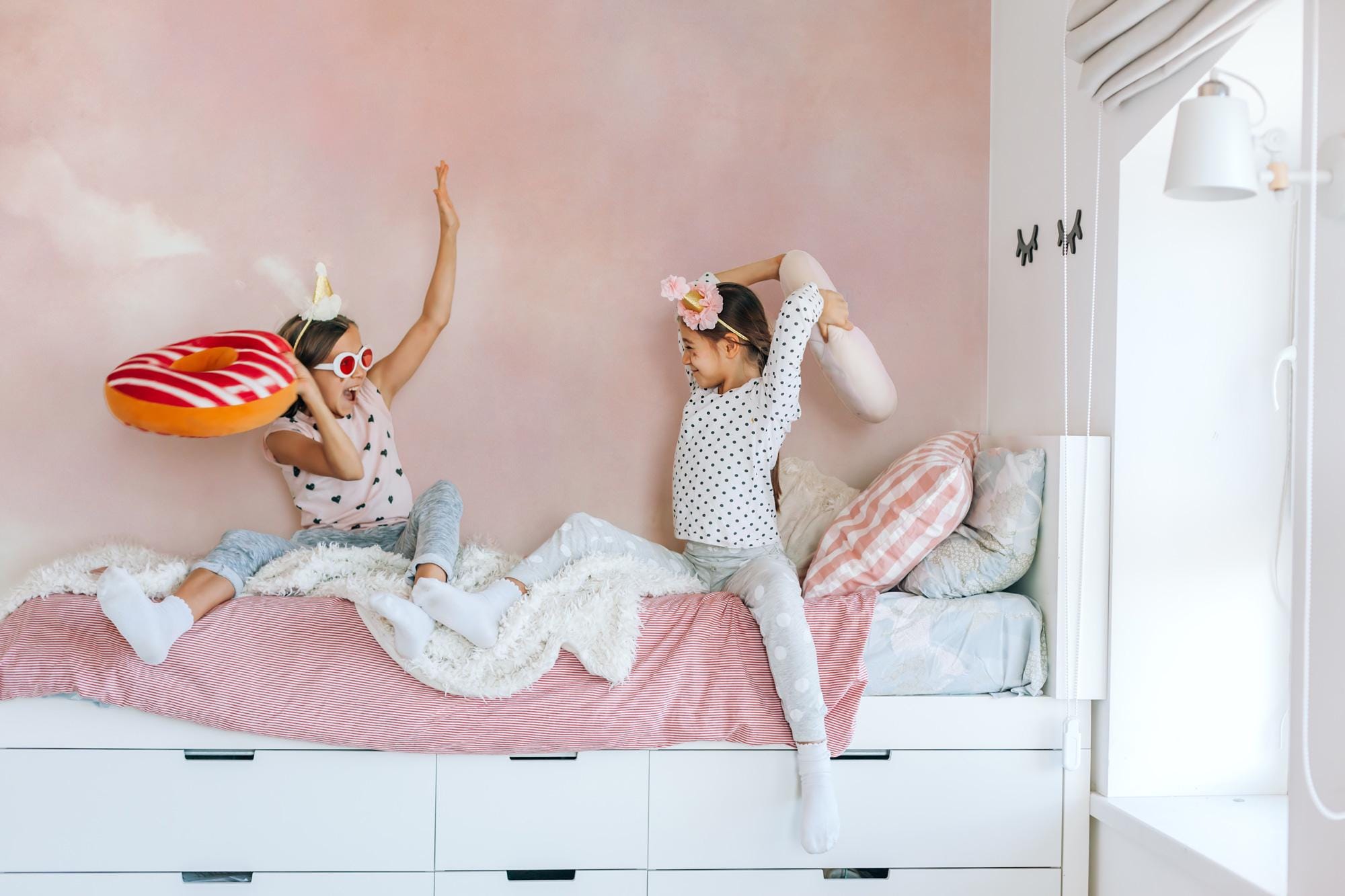 Pink Watercolor Cloud Wallpaper: Peel and Stick Wall Mural - View 2