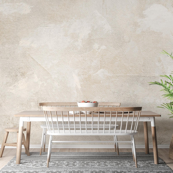 Beige Textured Wallpaper: Neutral Rustic Peel and Stick Wall Mural