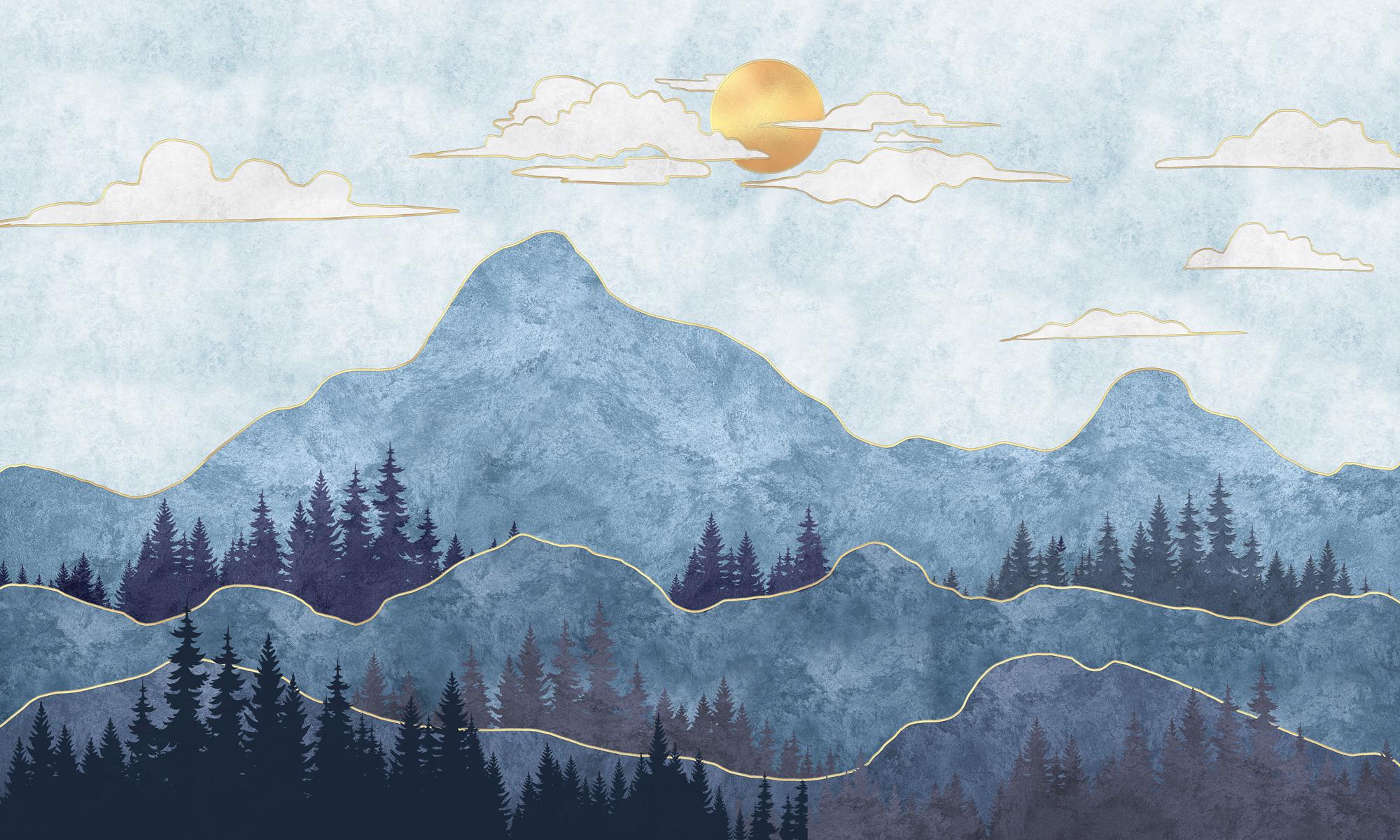 Mountain Forest Peel and Stick Wallpaper: Kids Wallpaper - View 6