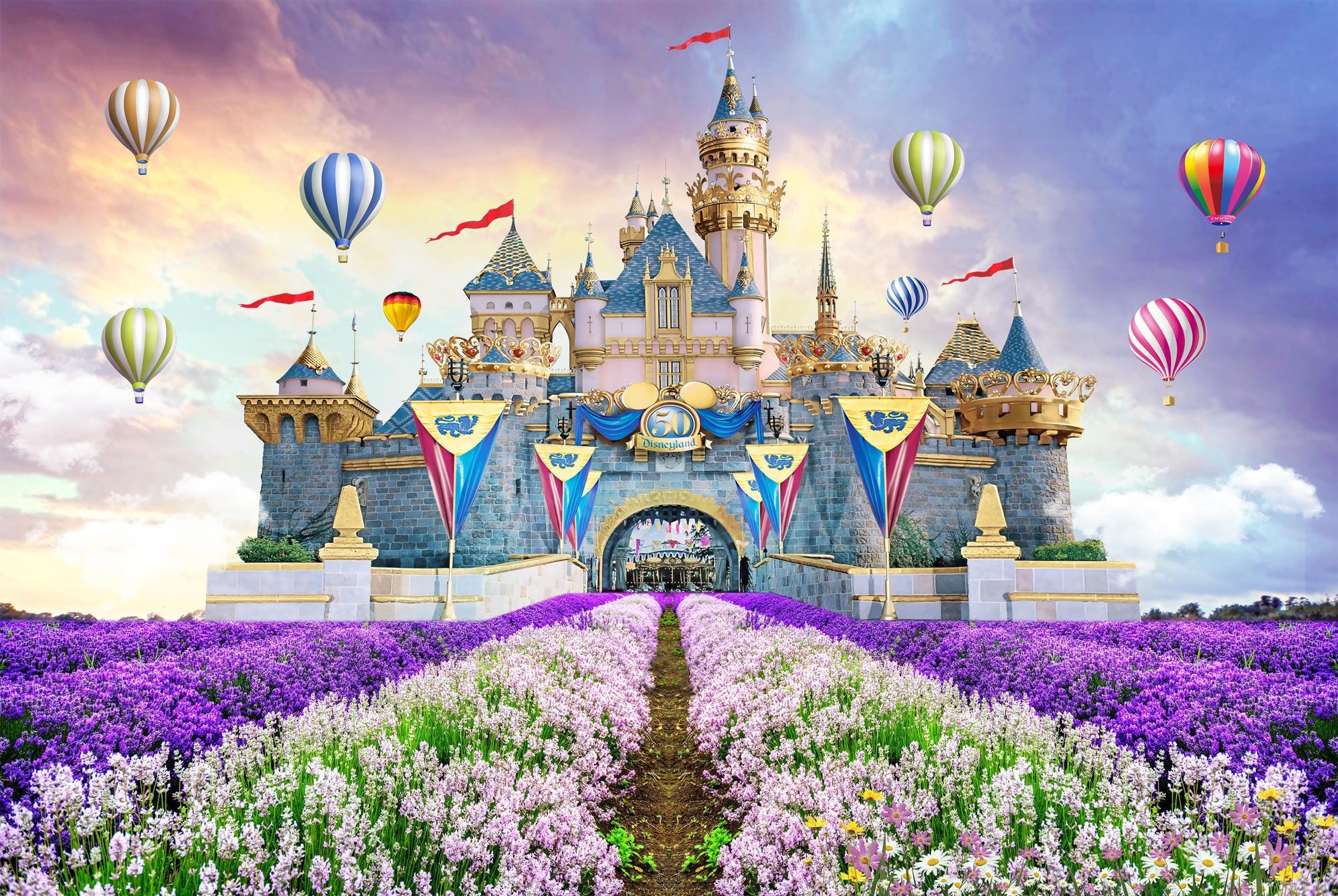 Disney Castle Wallpaper, Princess Nursery Decor, Peel and Stick - View 7
