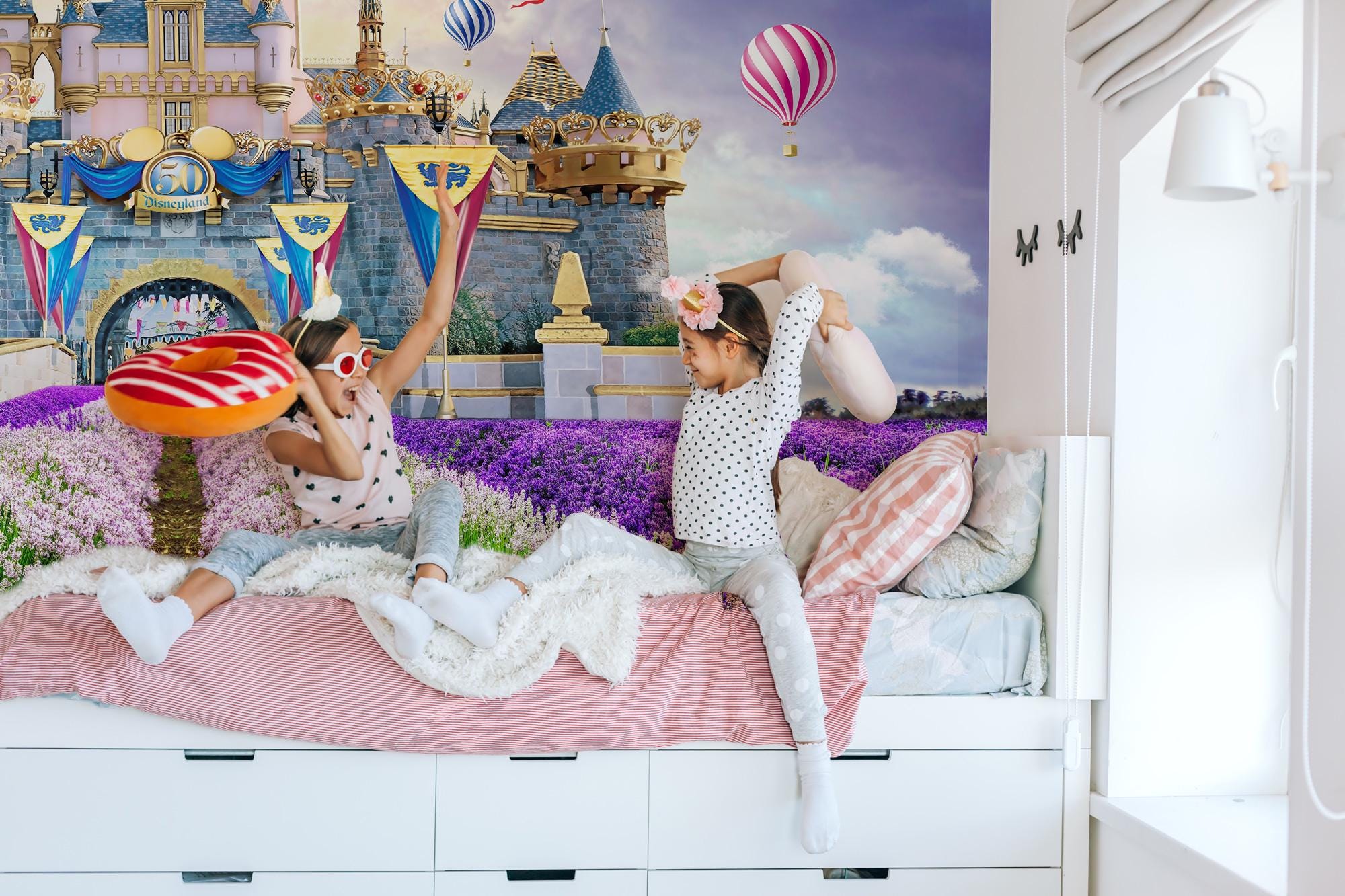 Disney Castle Wallpaper, Princess Nursery Decor, Peel and Stick - View 2