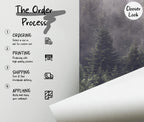 Foggy Forest Wallpaper: Misty Woodland Peel & Stick Wall Mural - View 3