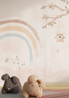 Pastel Rainbow Wallpaper: Whimsical Nursery Decor, Peel and Stick - View 4