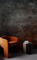 Black Concrete Wallpaper: Rusty Copper Tones, Peel and Stick