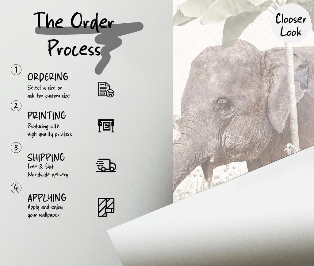 Safari Animals Wallpaper Mural: Peel and Stick Jungle Nursery - View 6
