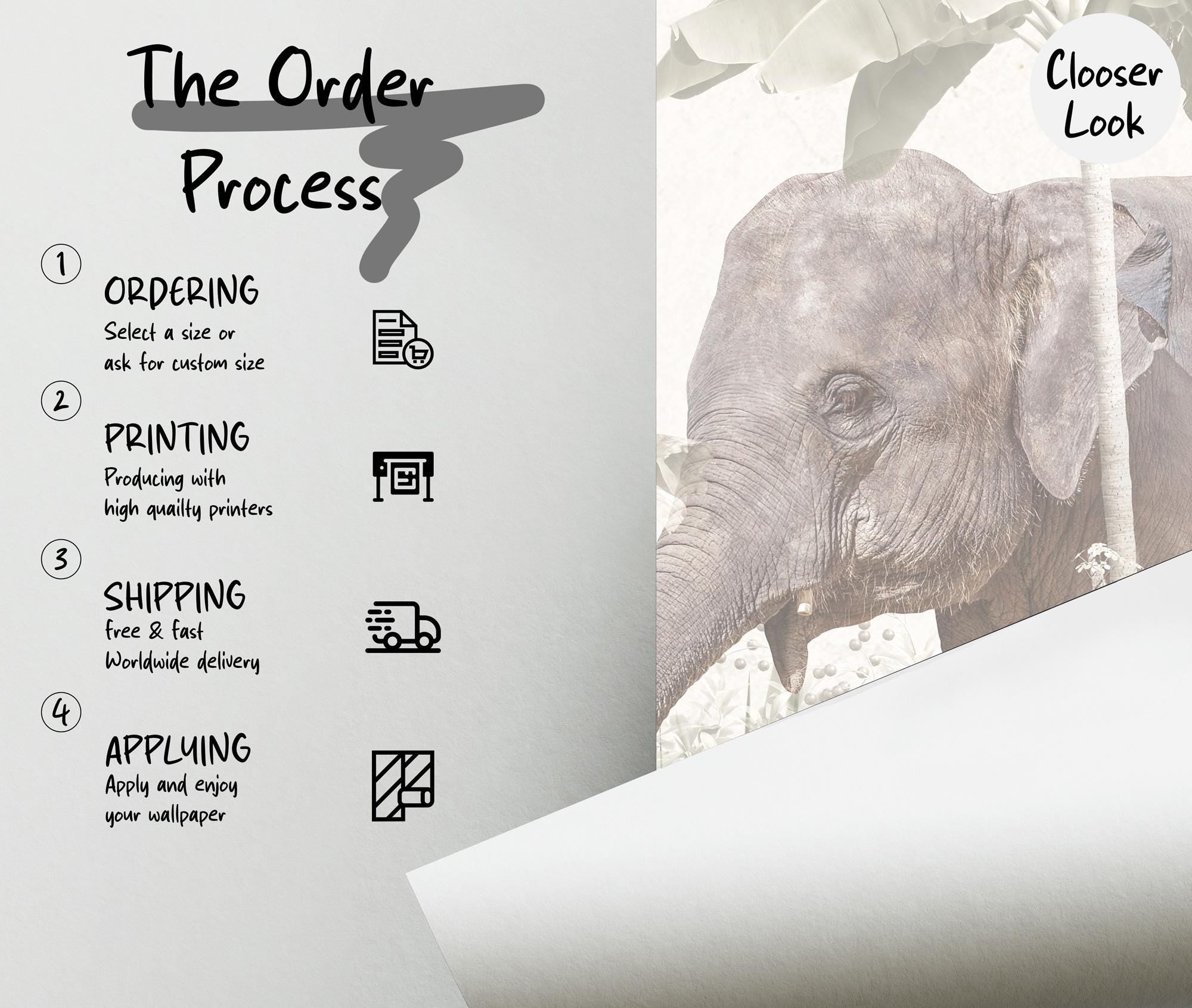 Safari Animals Wallpaper Mural: Peel and Stick Jungle Nursery - View 6